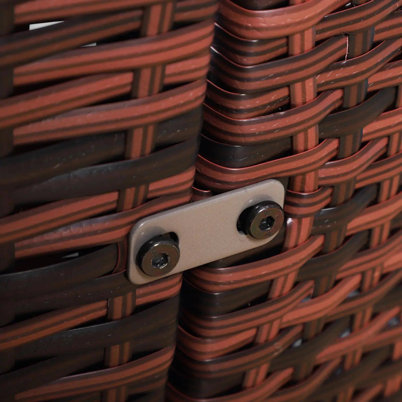 Back. Resenkos - Resenkos 4-Piece Cushioned Outdoor Rattan Wicker Sunbed or Conversational Sofa Set, Blue - Blue.