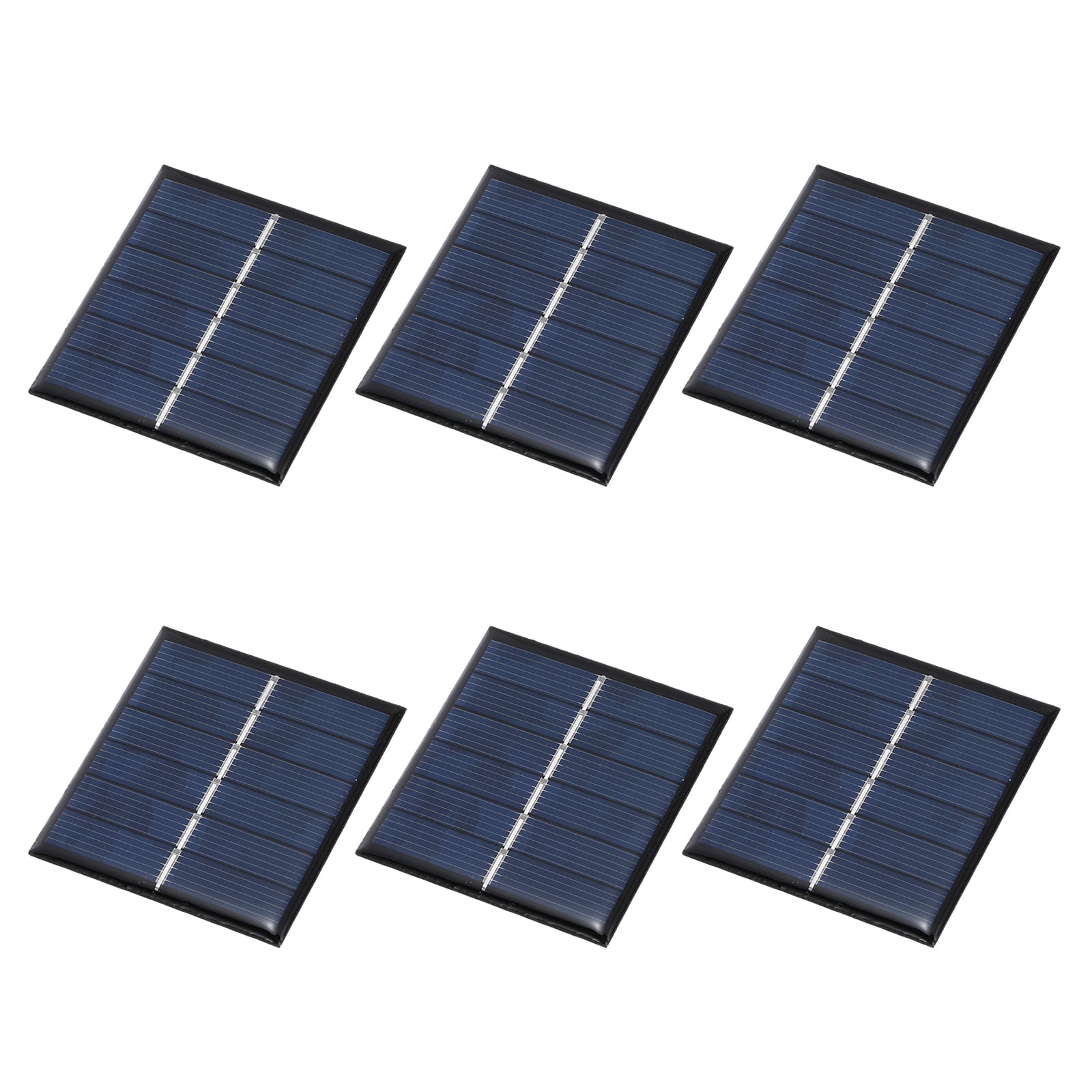 Unique Bargains - 6pcs 3V 0.33W 110mA Mini Solar Panels, Small Solar PV Cells for DIY Electric Toy Materials Kits - Black