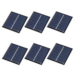Unique Bargains - 6pcs 3V 0.33W 110mA Mini Solar Panels, Small Solar PV Cells for DIY Electric Toy Materials Kits - Black