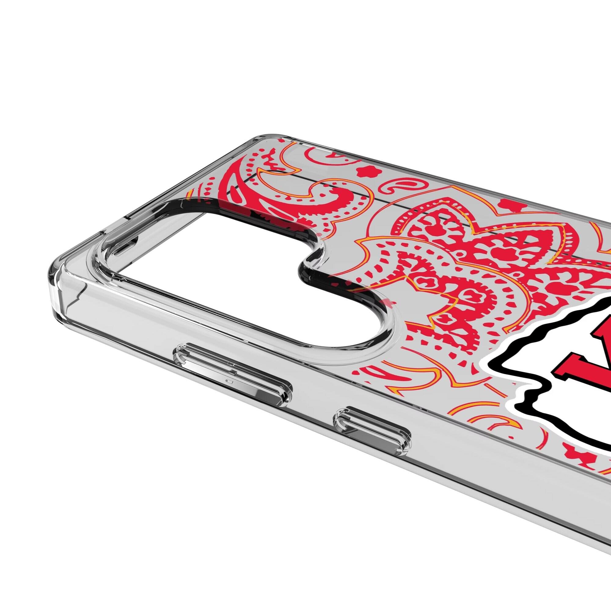 Alt View 2. Keyscaper - Kansas City Chiefs Galaxy Clear Paisley Design Case - S24 Ultra - Multicolor.