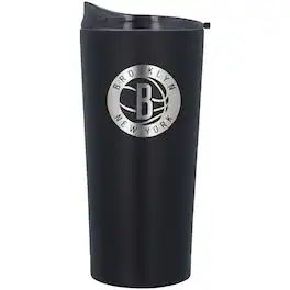 Logo Brands - Brooklyn Nets 20oz. Black Powder Coat Tumbler - Multicolor