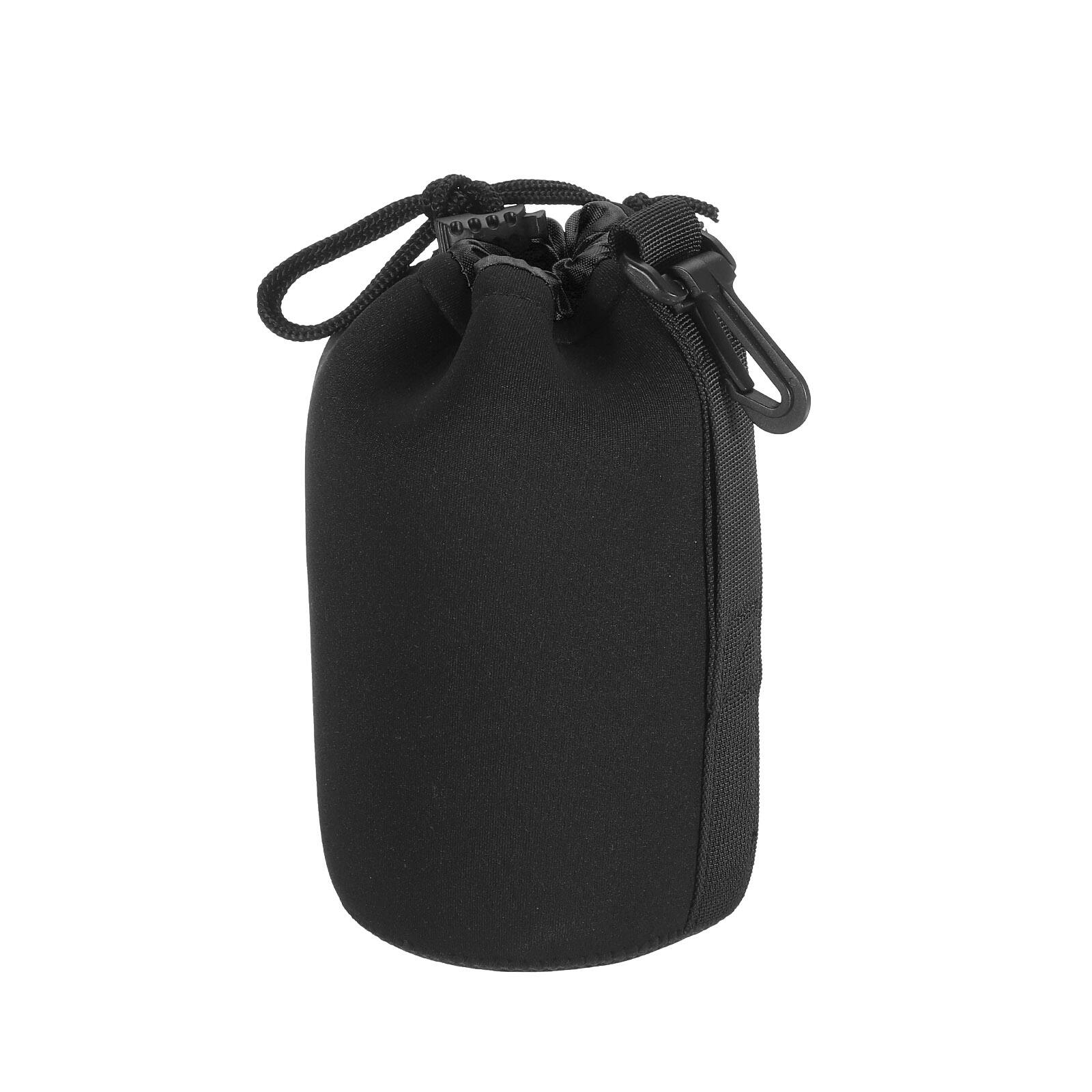 Alt View 2. Unique Bargains - Camera Lens Bag, 3.5"x7.1" Drawstring Pouch with Thick Neoprene for DSLR Lens, Water Coffee Cups - Black.