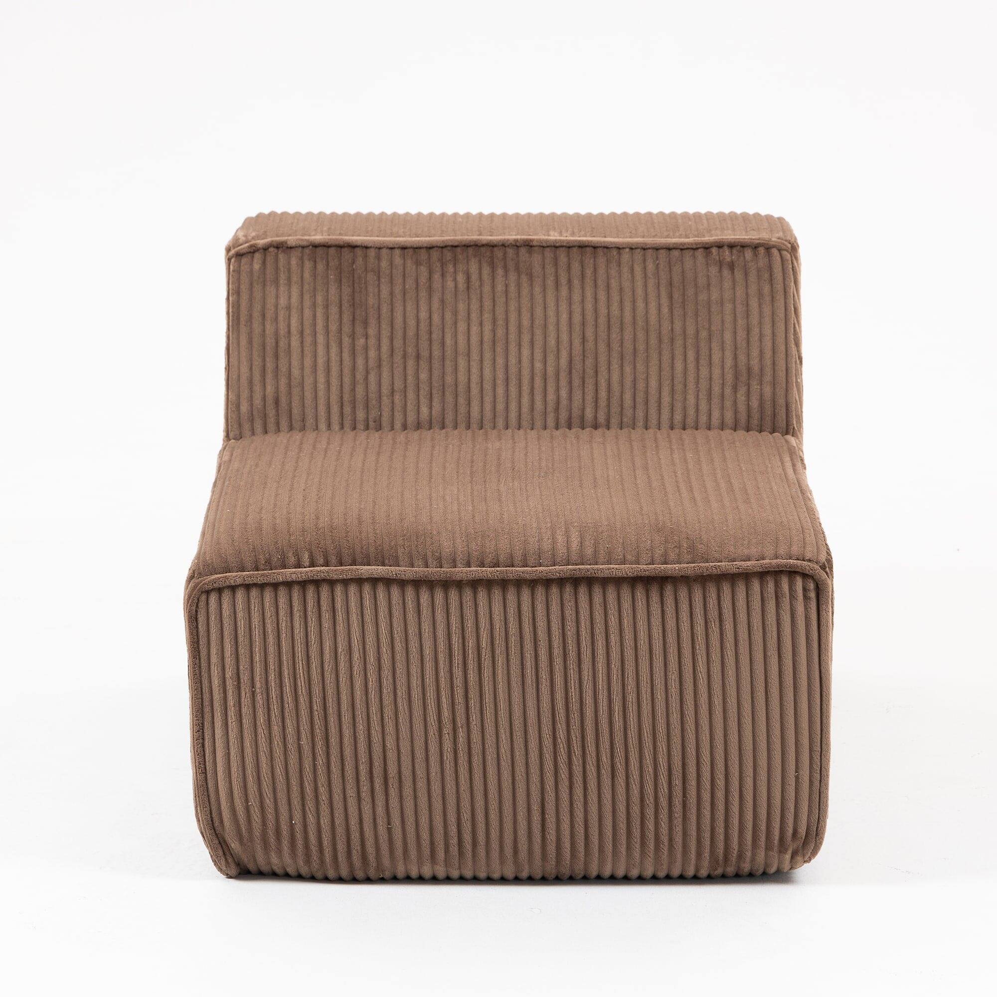 Alt View 4. Kadyn - 111" Modular Sctional Couches with Deep Seat, Compression Cloud Sofa Soft Corduroy Upholstered for Living Room Bedroom - Brown.