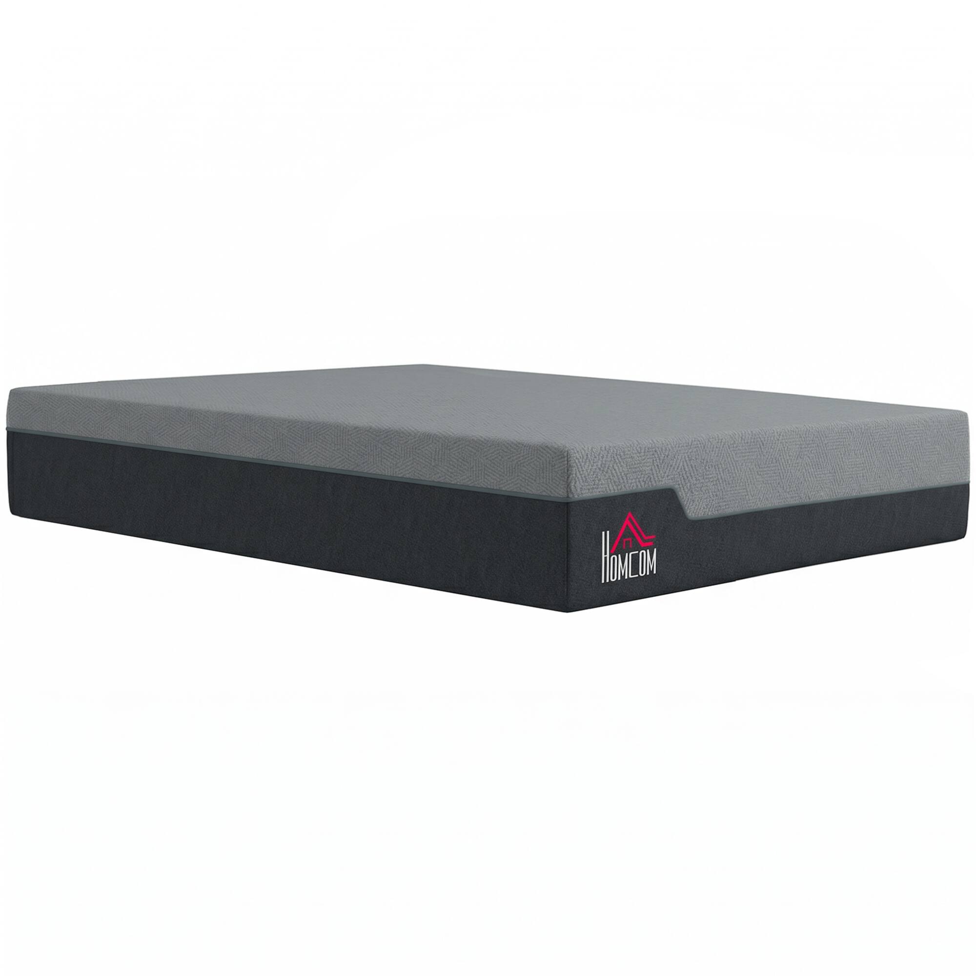 Front. Homcom - Mattress, 14 Inch Memory Foam Mattress for Pressure Relief, Graphene Gel Cooling Copper Bed in a Box - Gray.