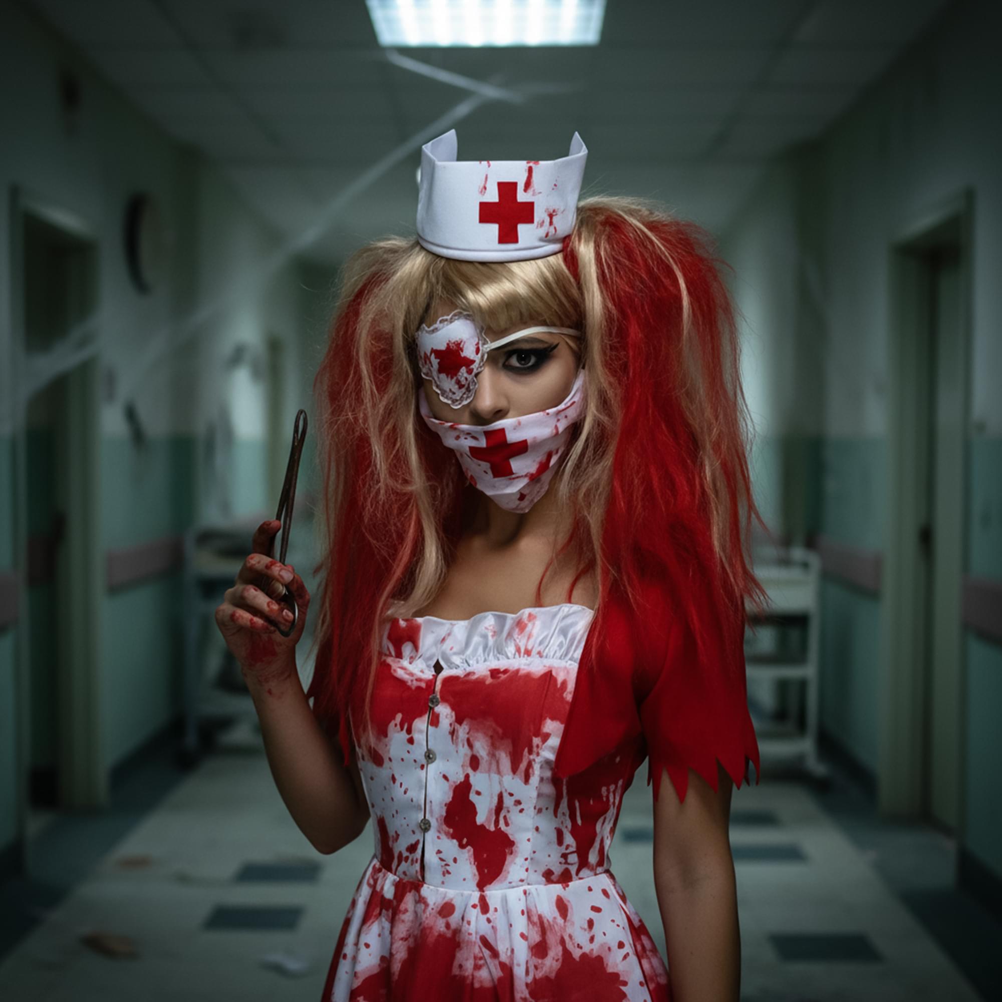 Alt View 2. Smiffys - Bloody Nurse Kit Costume Accessory - Multi-Colored.