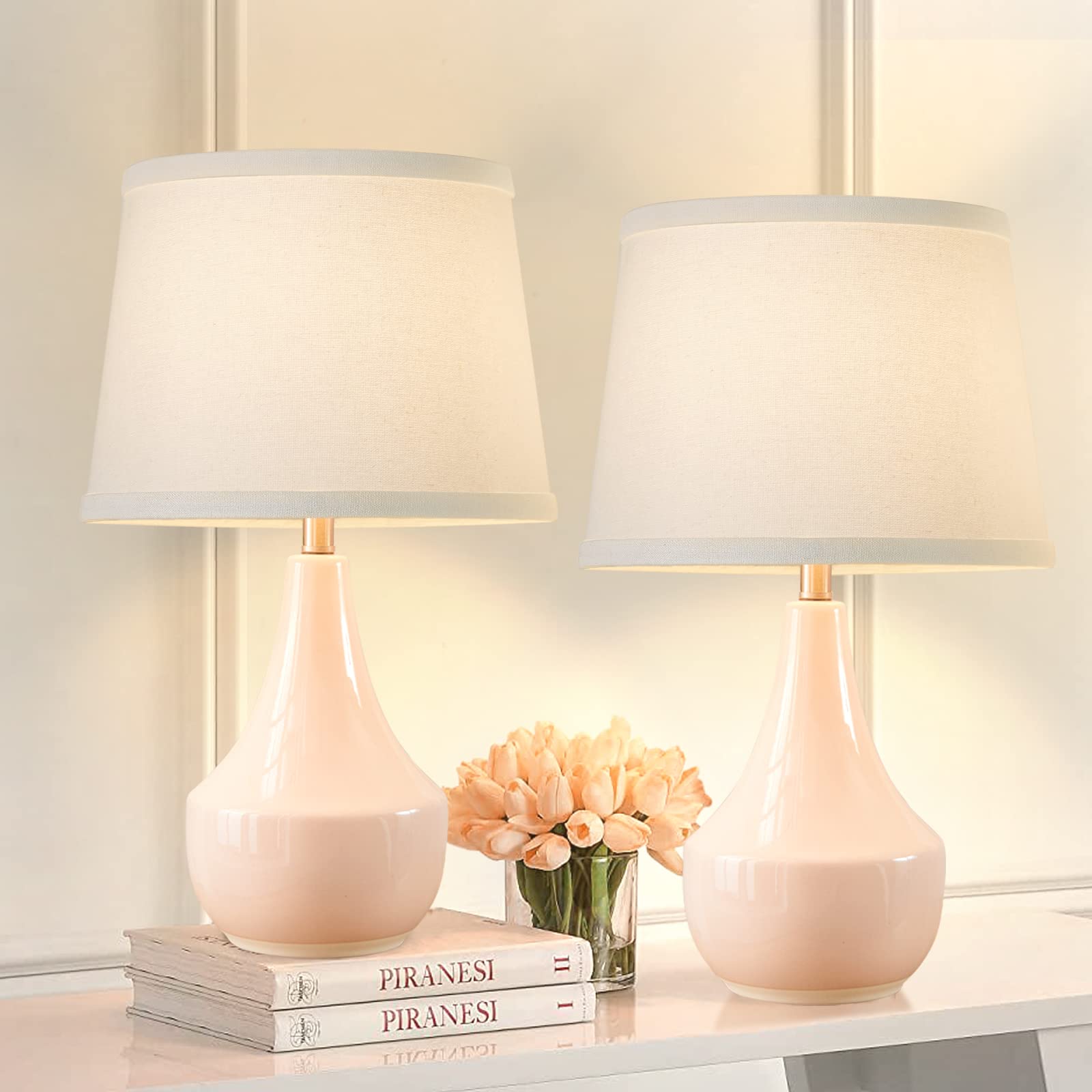 Pink;White Lampshade