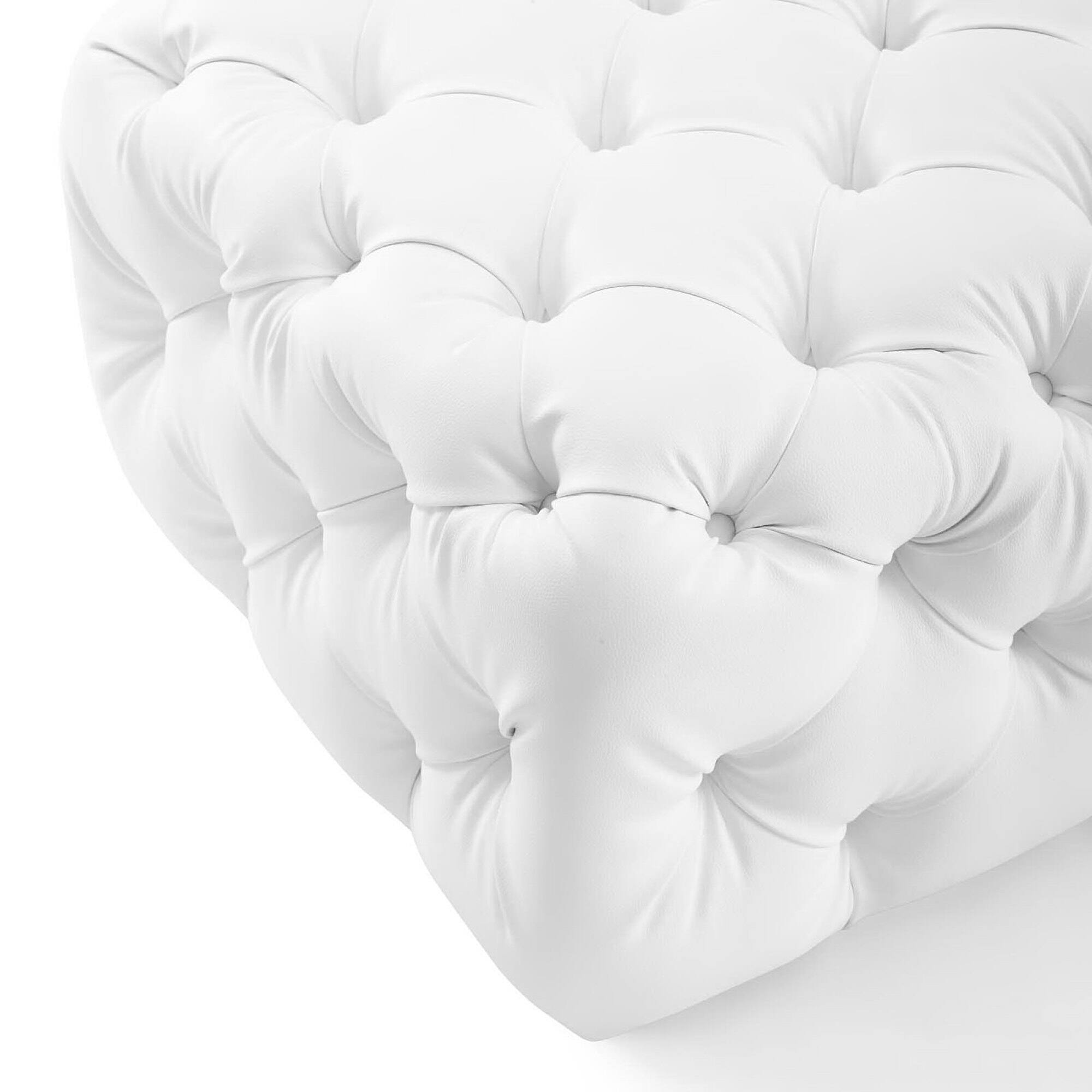 Alt View 3. Modway - Amour Tufted Button Square Faux Leather Ottoman by Modway - EEI-3775-WHI.