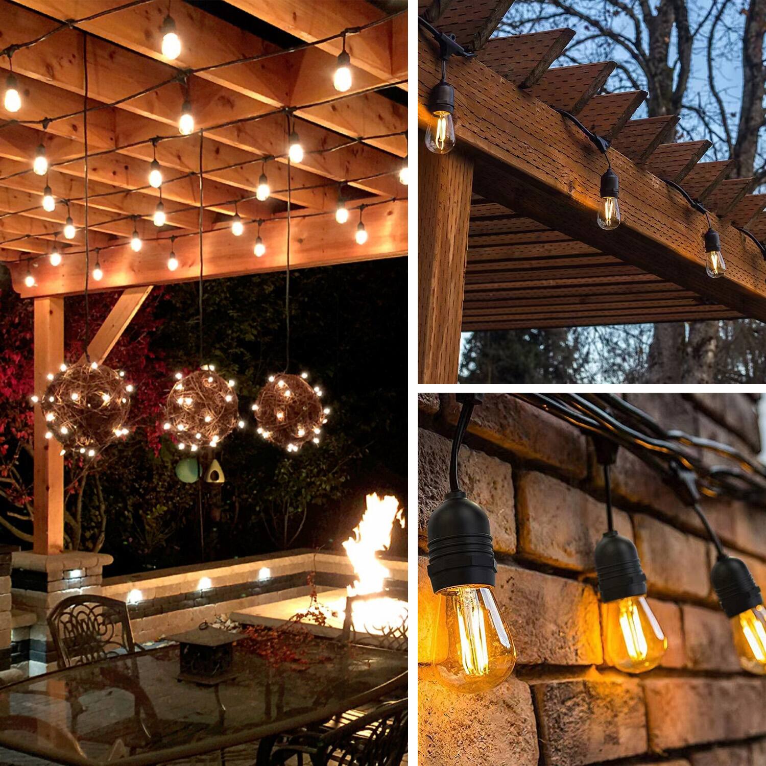 Alt View 2. Sonicgrace - Outdoor Patio String Lights - MULTI-COLOR.