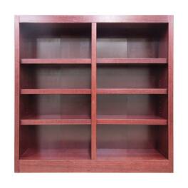 Concepts in Wood - Double Wide Bookcase 8 Shelves Cherry Finish - Red