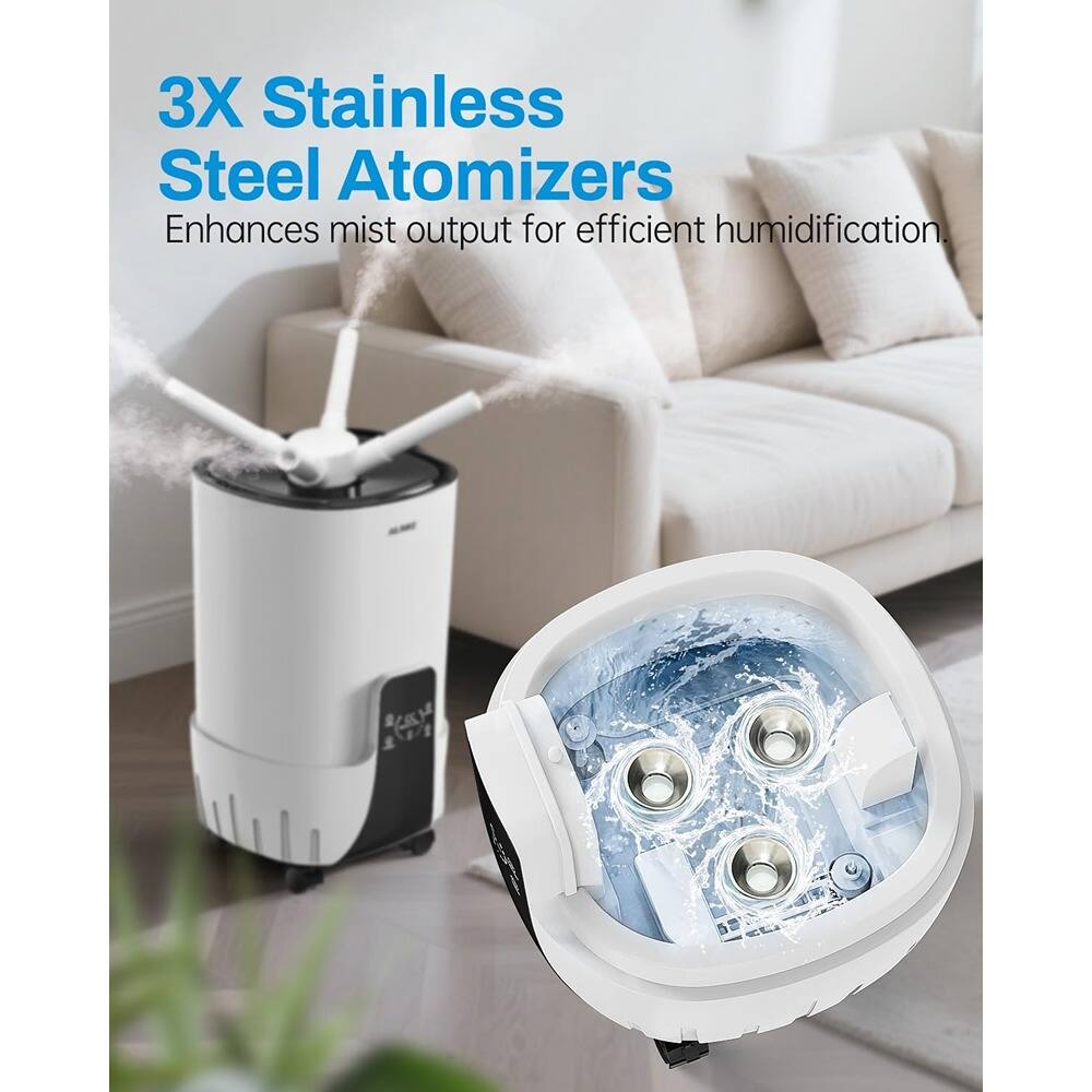 3X Stainless Steel Atomizers  
Enhances mist output for efficient humidification.
