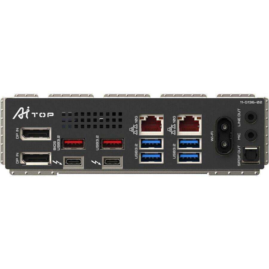 AiTOP  
TOP IN DP IN BIOS USB3.2 OP  
USB3.2 W  
10G USB3.2  
10G USB3.2  
Wi-Fi  
11-G136-02  
LINE OUT  
MIC IN  
SPOUT
