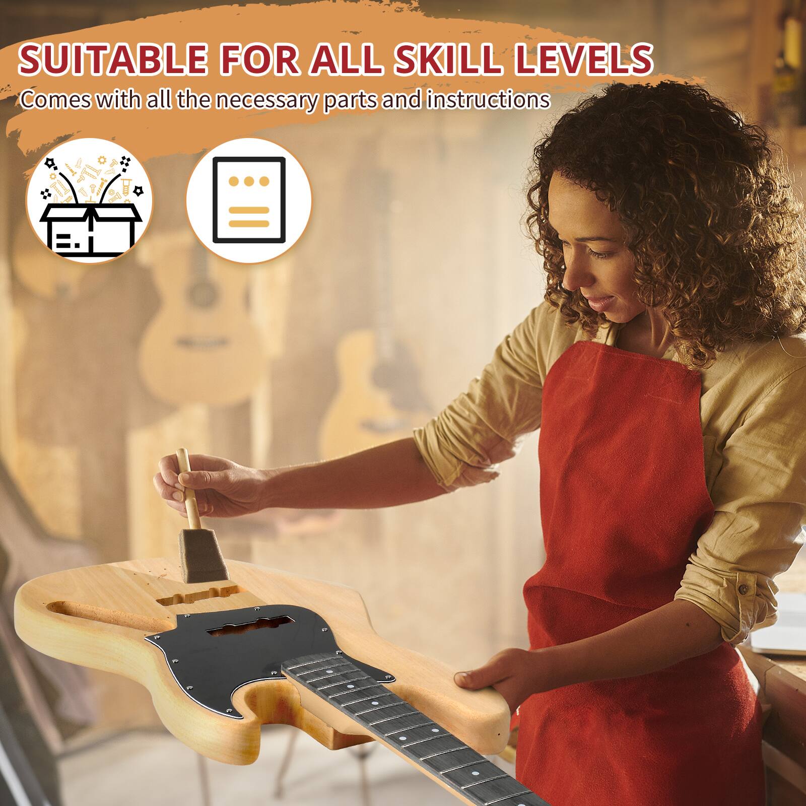 SUITABLE FOR ALL SKILL LEVELS  
Comes with all the necessary parts and instructions