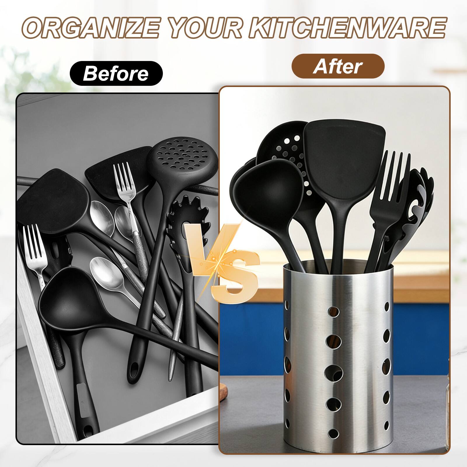 ORGANIZE YOUR KITCHENWARE

Before

After