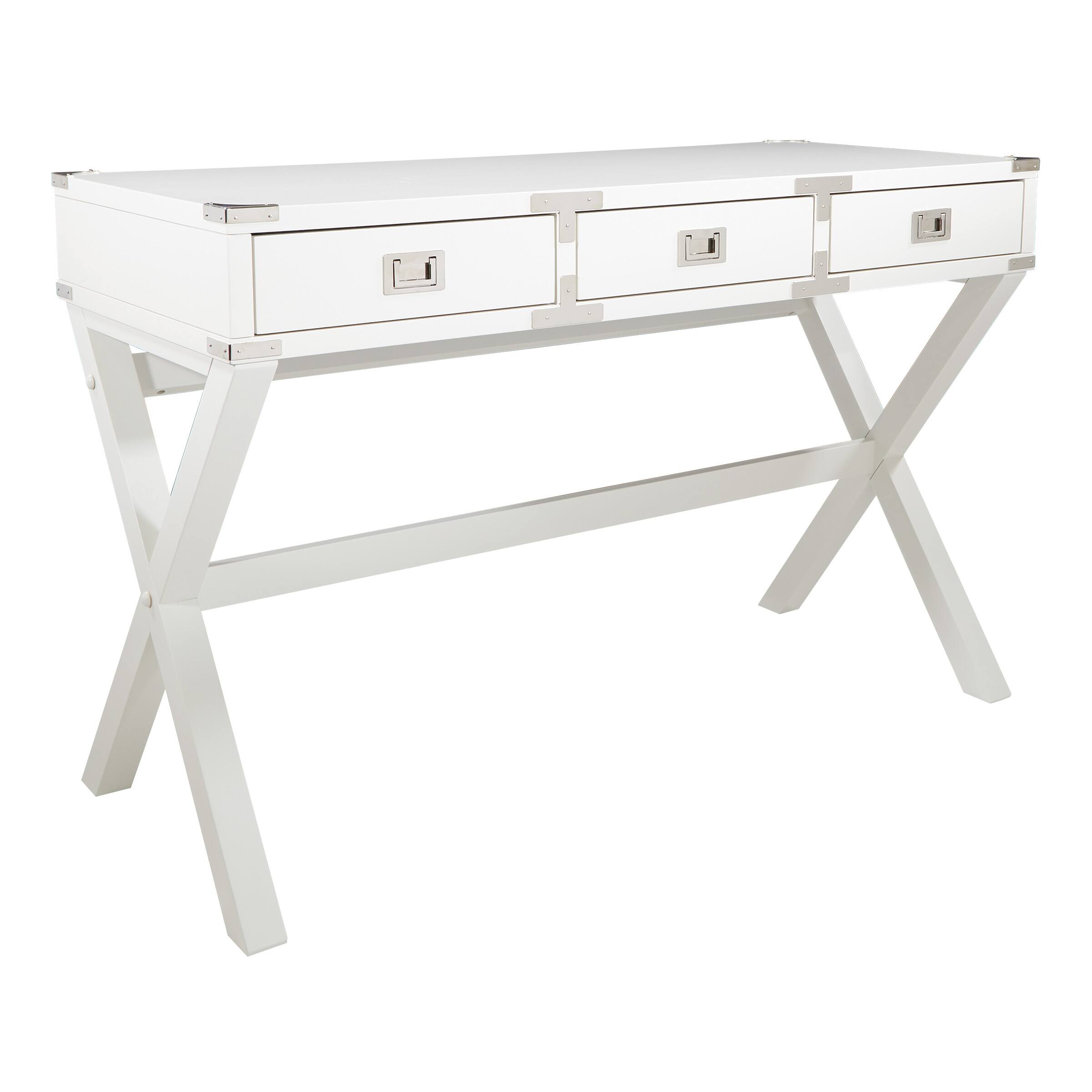 Angle. OSP Home Furnishings - Wellington 46" Desk with Power - White.