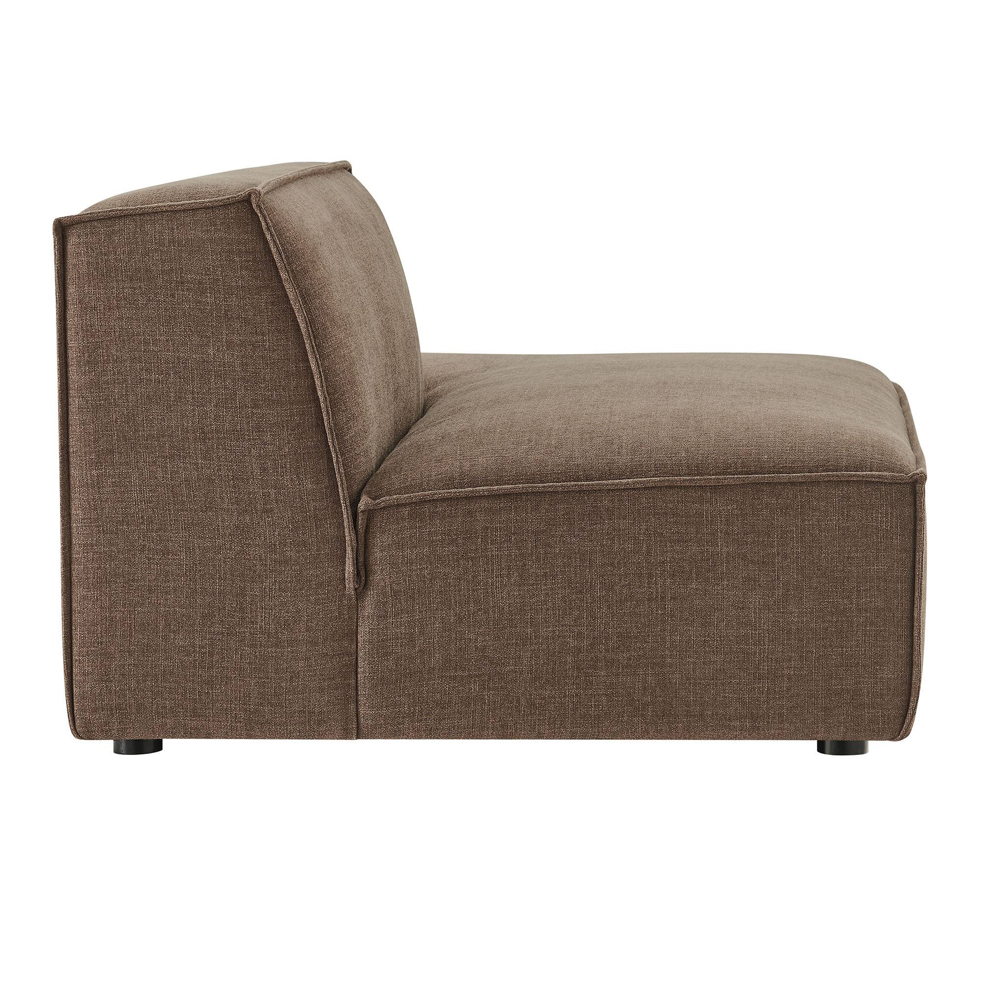 Alt View 4. Modway - Restore Performance Fabric Upholstered Right-Facing Armless Modular Chaise by Modway - Mocha.
