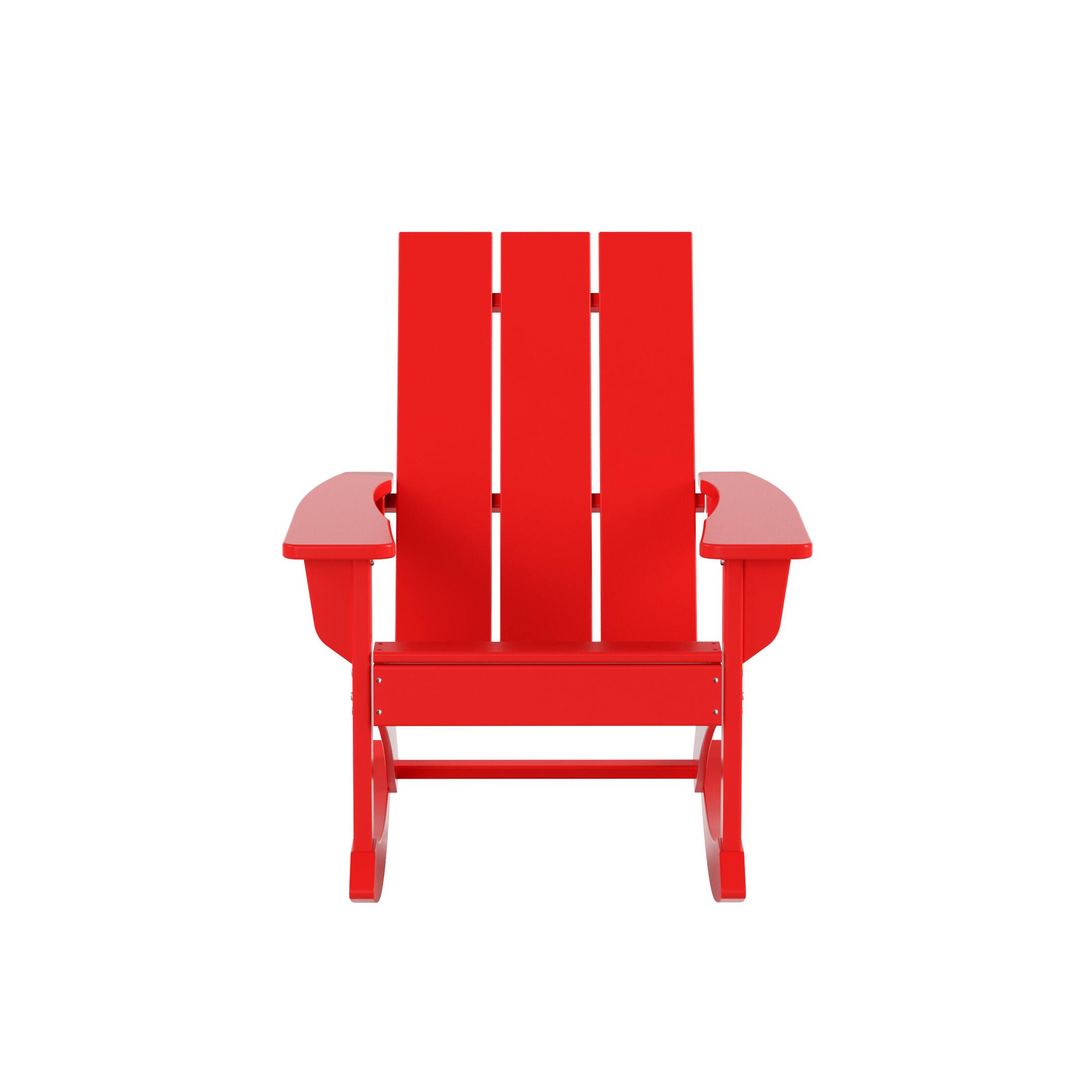 Left. WestinTrends - WestinTrends Ashore Outdoor Patio Modern Adirondack Rocking Chair - Red.