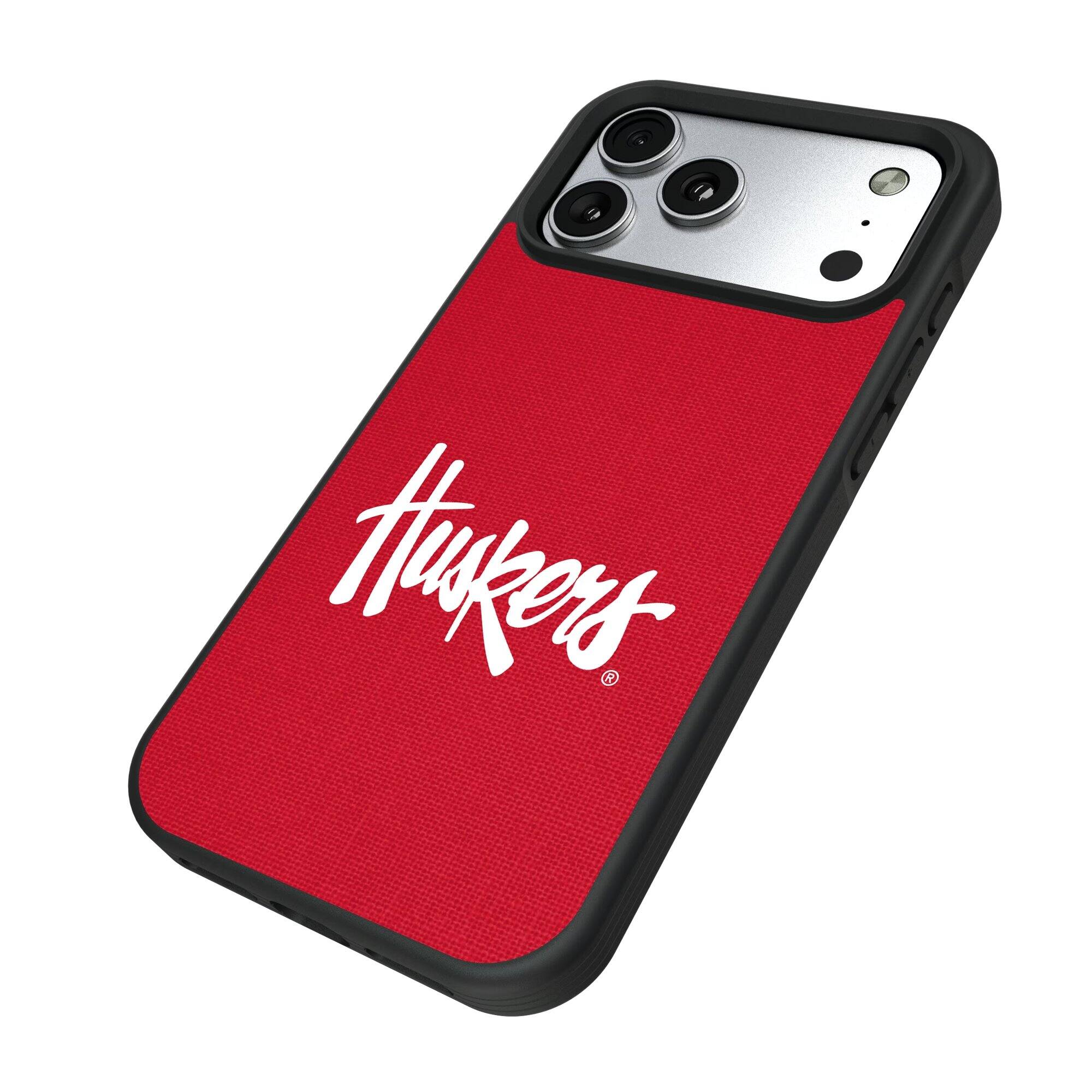 Alt View 1. Keyscaper - Nebraska Huskers iPhone Solid Design Bump Case - 16 Plus - Multicolor.