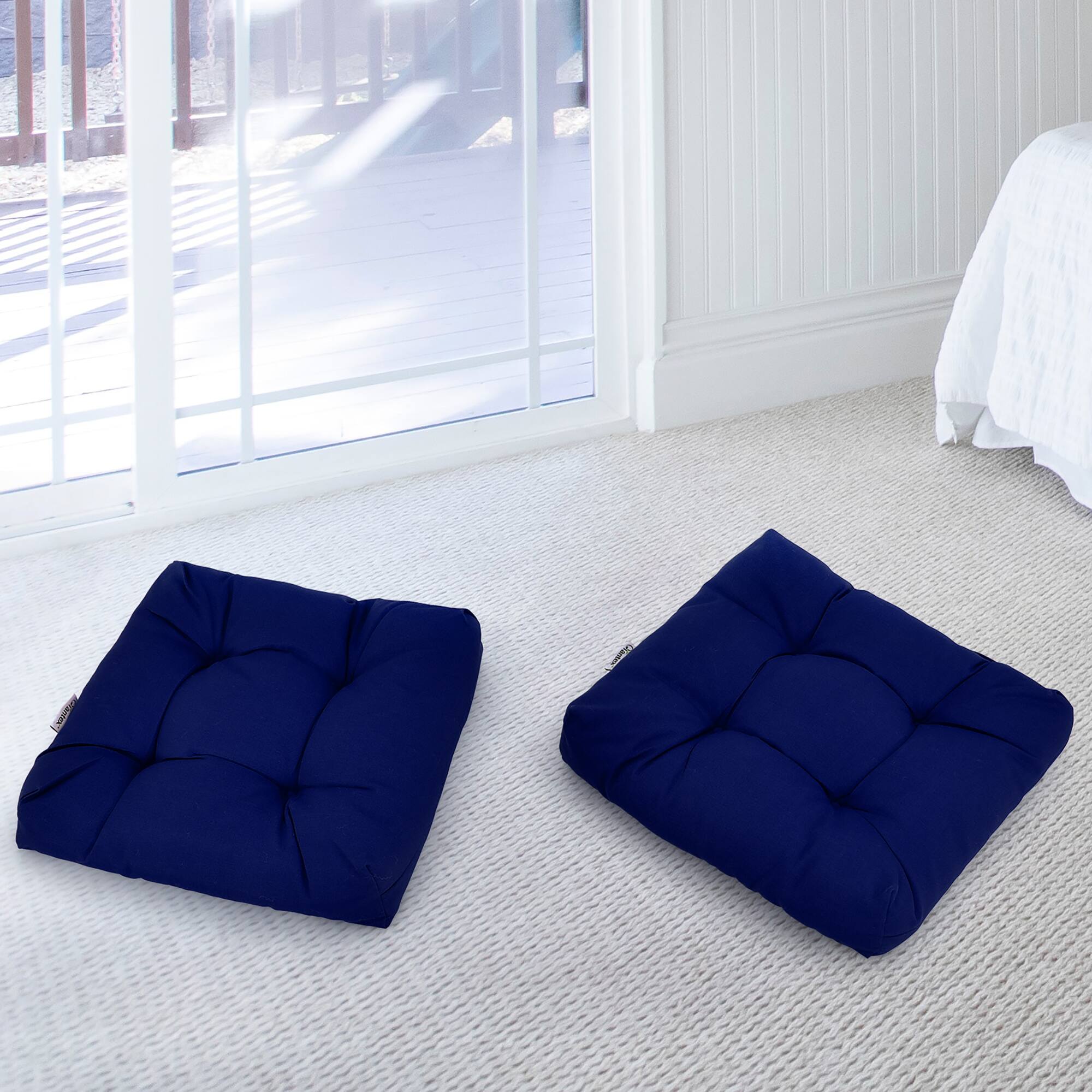 Alt View 4. Costway - Costway 2 PCS 21" x 21" Patio Chair Seat Cushion Pads Indoor/Outdoor - Navy.