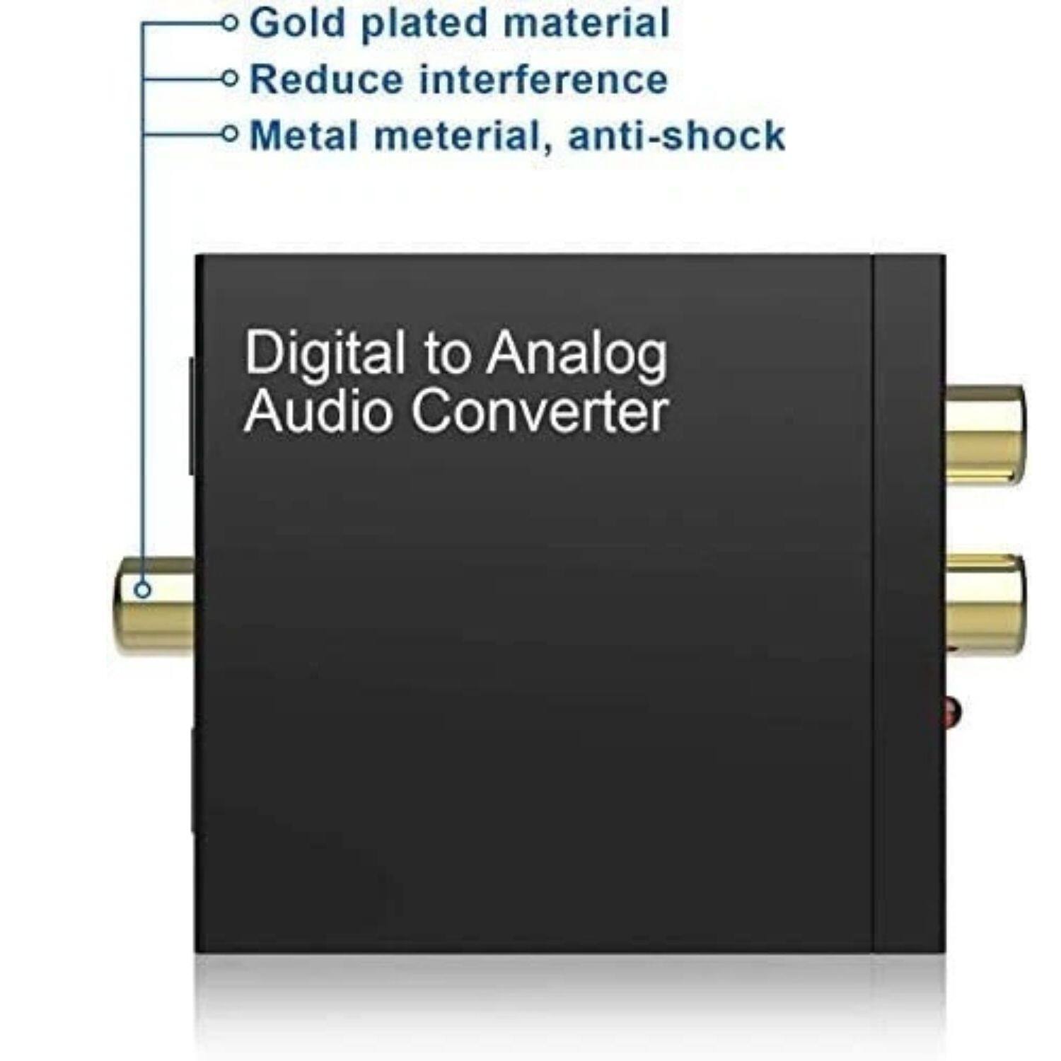 - Gold plated material
- Reduce interference
- Metal material, anti-shock

Digital to Analog Audio Converter