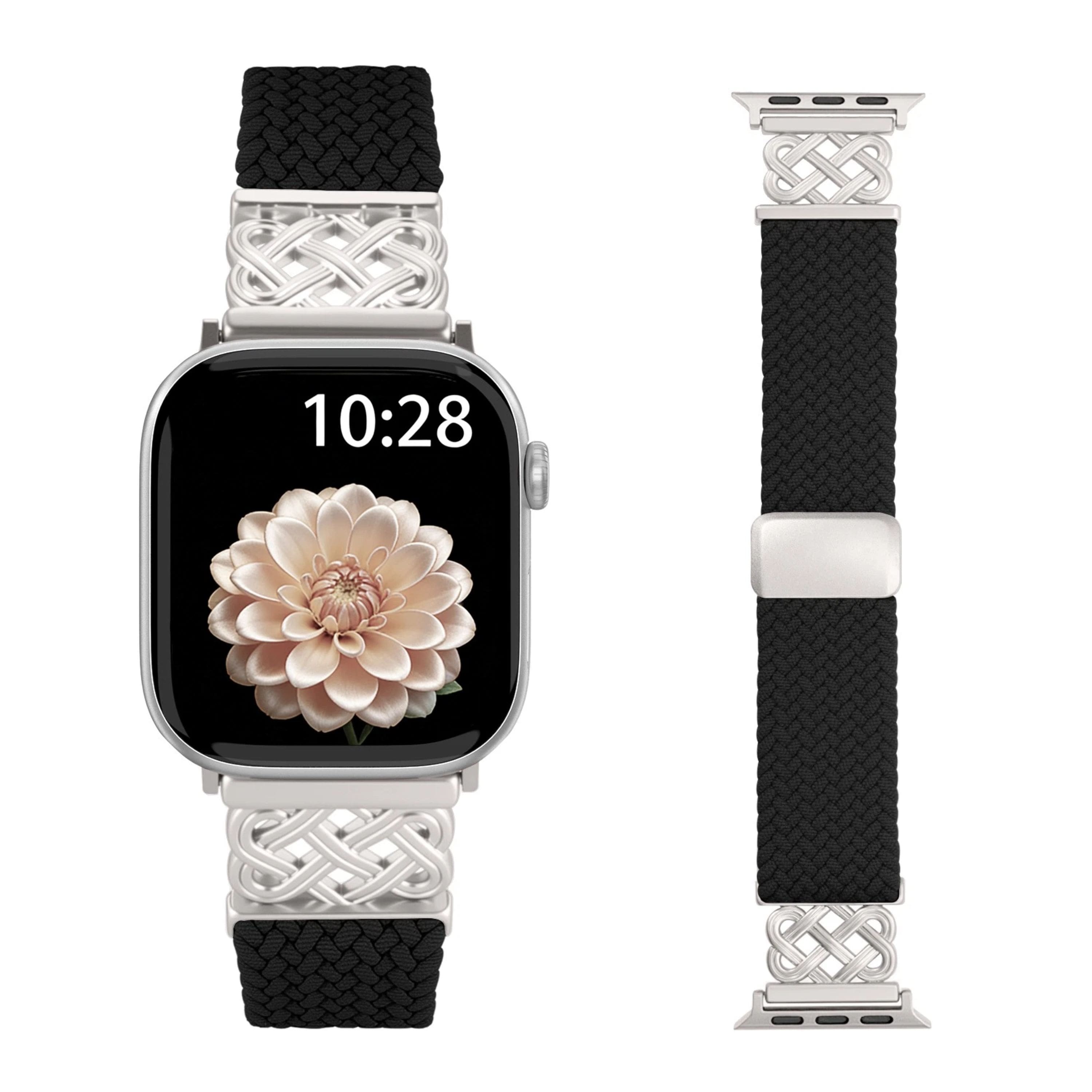 Kitcheniva - Magnetic Braided Stretchy Band For Apple Watch Series 1-11 / iWatch SE (1-3) - Black