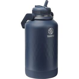 Takeya - Sport 64-oz. Wide Handle Leakproof Water Bottle with Straw Lid - Indigo - Blue