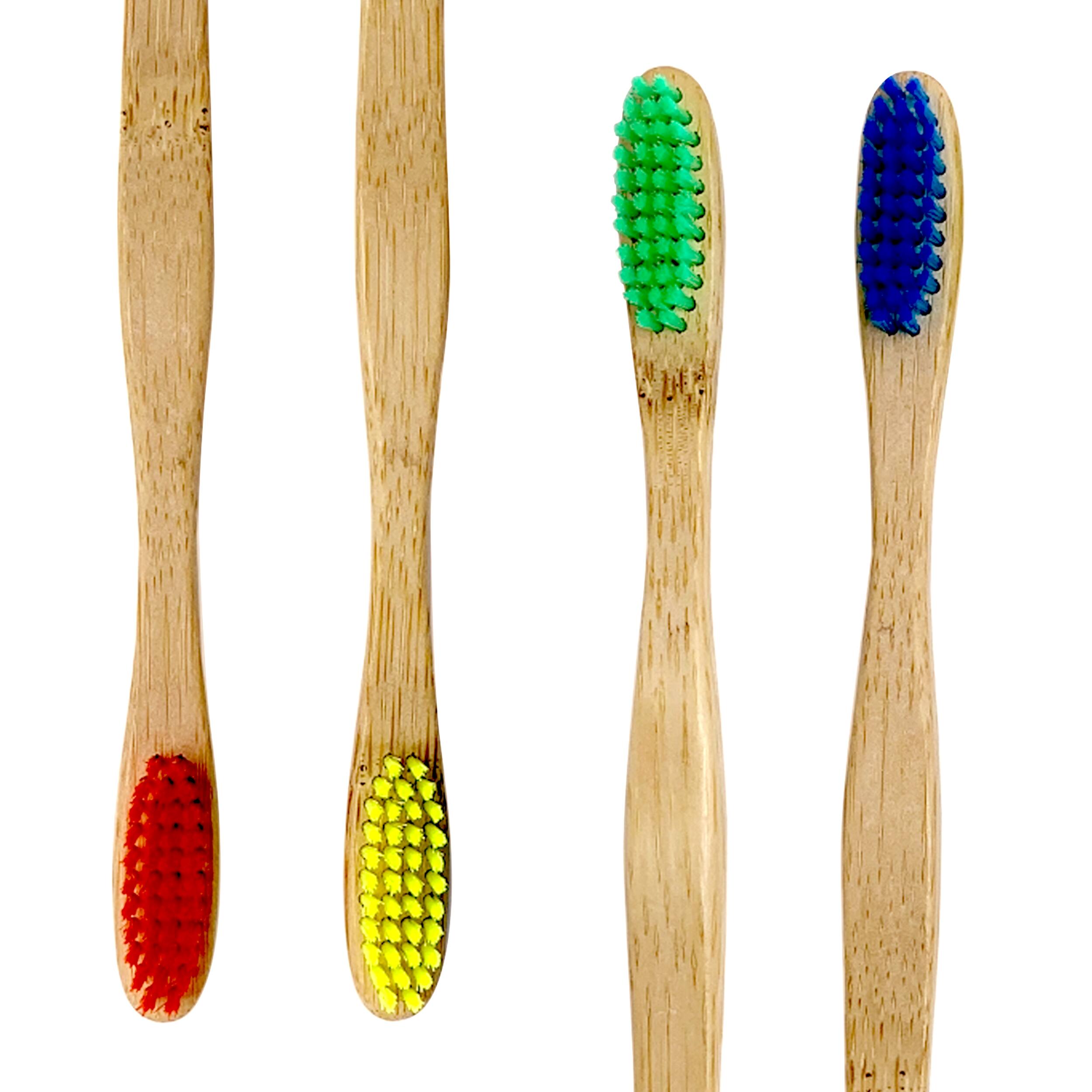 Alt View 2. Pursonic - 100% Natural Eco Bamboo Toothbrushes (4 pack) - Multicolor.