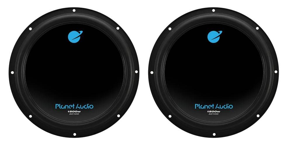 Planet Audio - AC10D 10" 1500 Watt 4 Ohm Dual Voice Coil Car Audio Subwoofer, Pair - Black