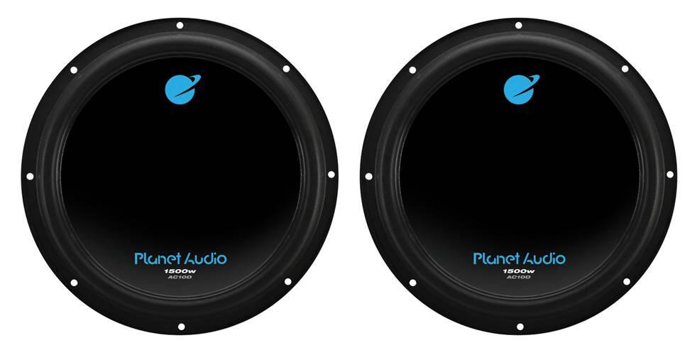 Planet Audio - AC10D 10" 1500 Watt 4 Ohm Dual Voice Coil Car Audio Subwoofer, Pair - Black
