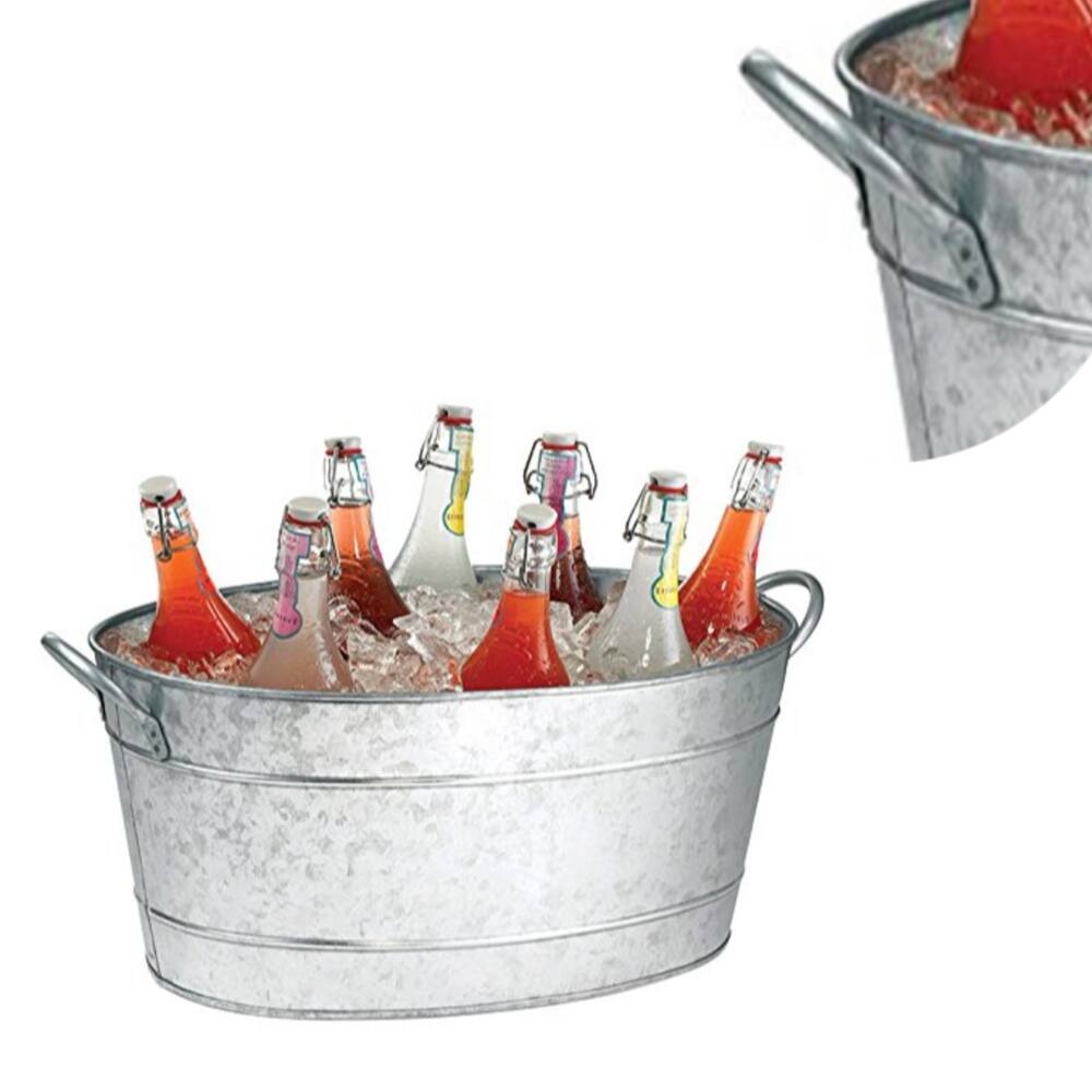 Alt View 1. Manhattan Lane - Lola 23 Inch Beverage Tub, 2 Handles - Gray.