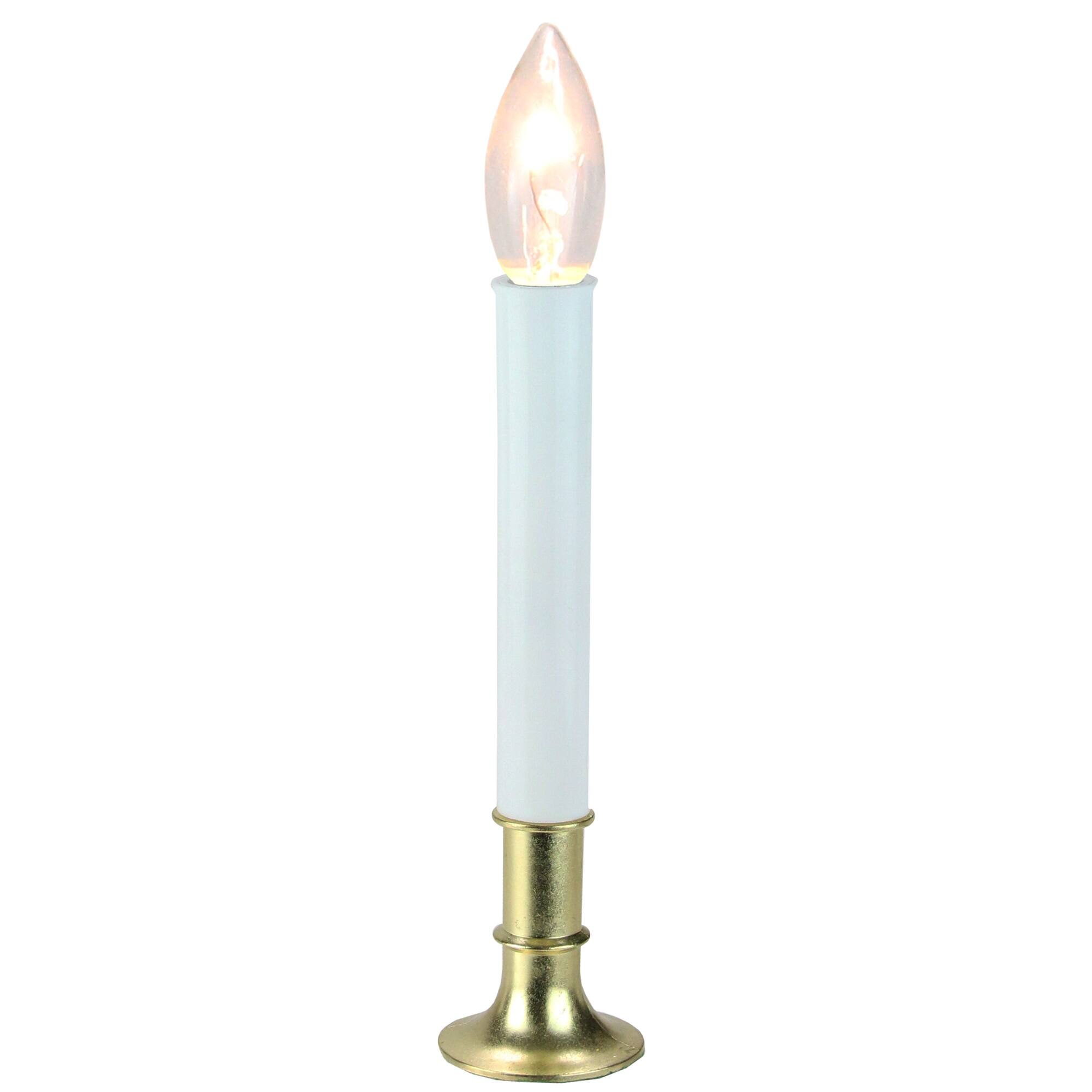 Alt View 1. Northlight - Single Light Window Candle with Timer Sensor - 9" - White - White.
