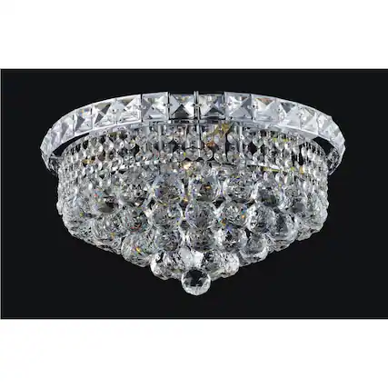 Front. CWI Lighting - Luminous 4 Light Flush Mount With Chrome Finish - Chrome.
