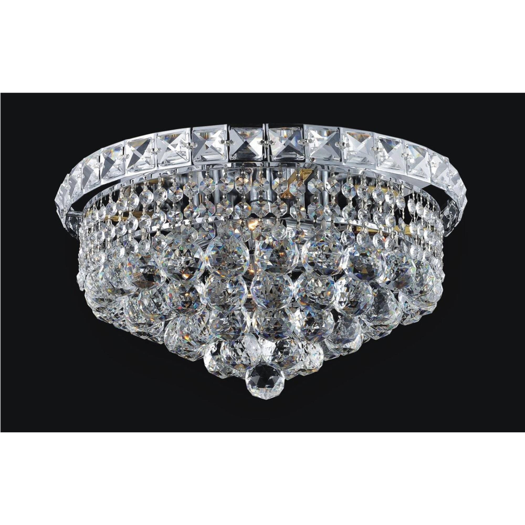 Front. CWI Lighting - Luminous 4 Light Flush Mount With Chrome Finish - Chrome.