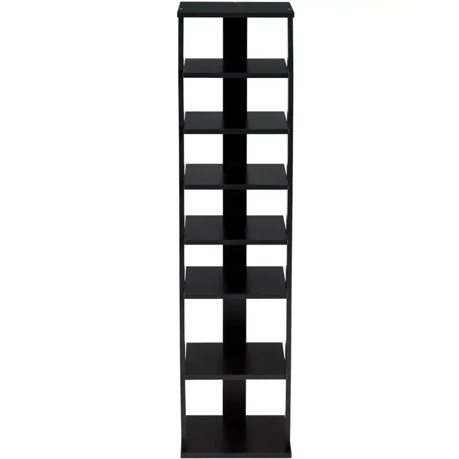 Alt View 17. Costway - Wooden Shoes Storage Stand 7 Tiers Shoe Rack Organizer Multi-shoe Rack Shoe box Black - Black.
