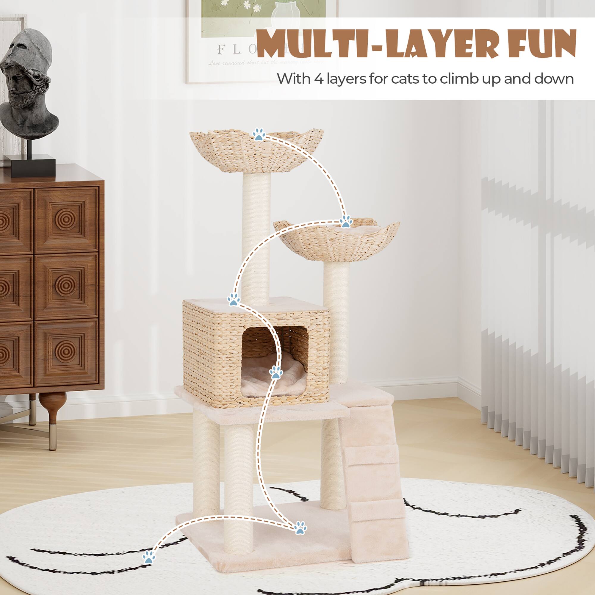 FLO MULTI-LAYER FUN  
With 4 layers for cats to climb up and down