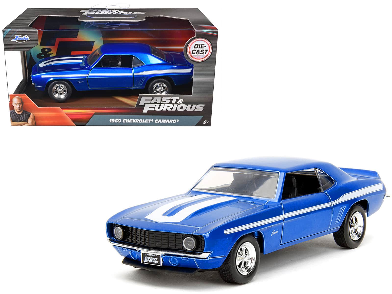 "1969 Chevrolet Camaro Blue Metallic with White Stripes ""2 Fast 2 Furious"" (2003) Movie 1/32 Diecast Car Model by Jada" price history on PriceWatchPro
