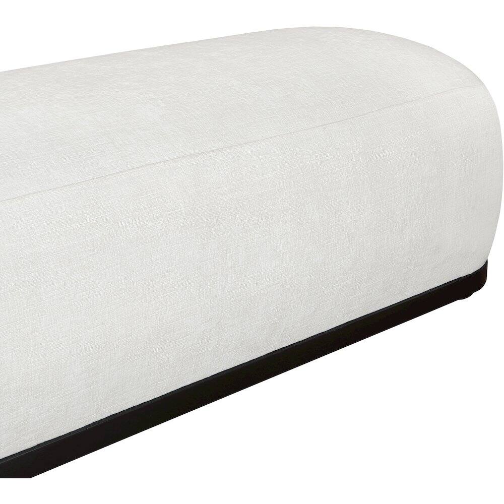 Alt View 4. Meridian Furniture - Calum Cream Chenille Fabric Bench - Beige.