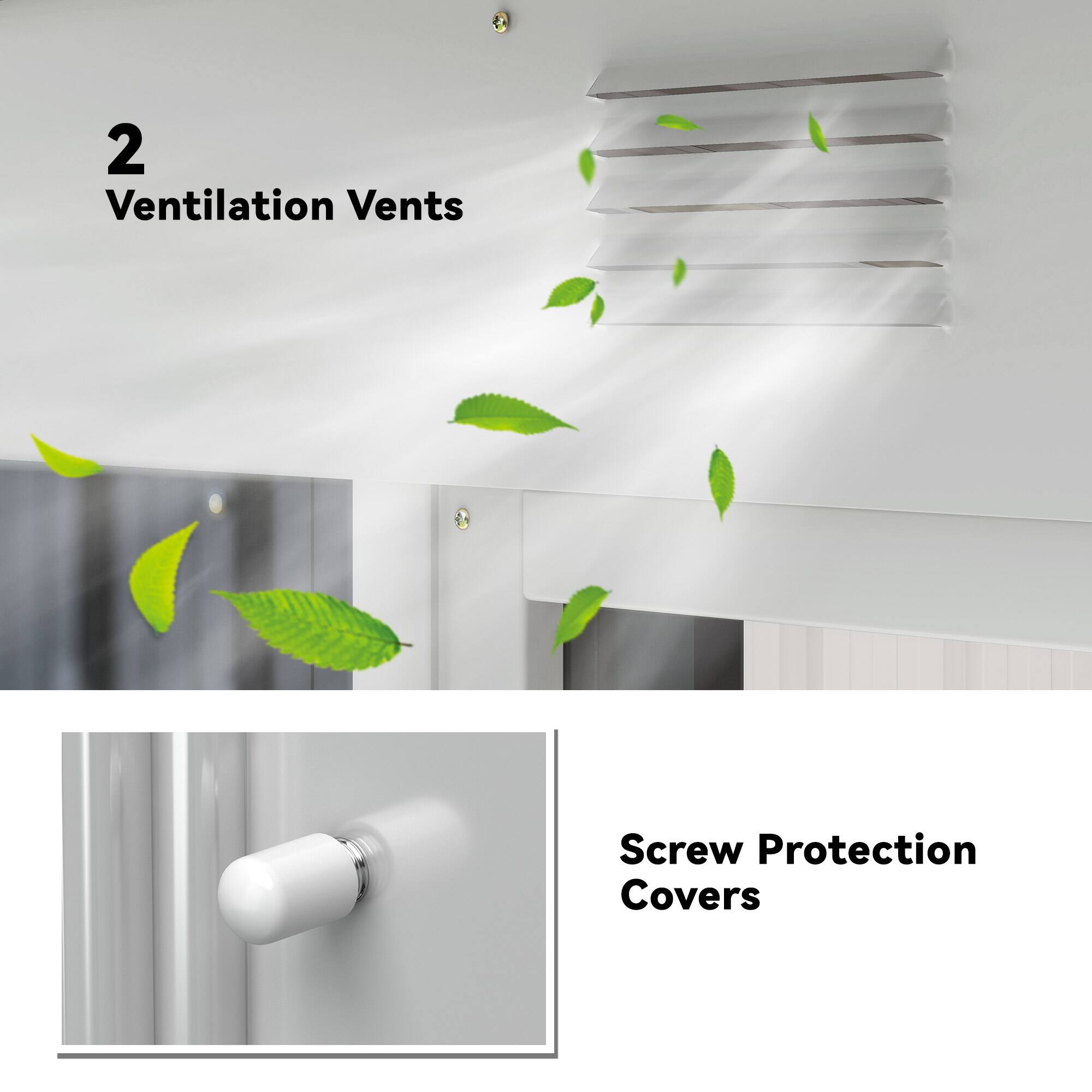 2 Ventilation Vents  
Screw Protection Covers