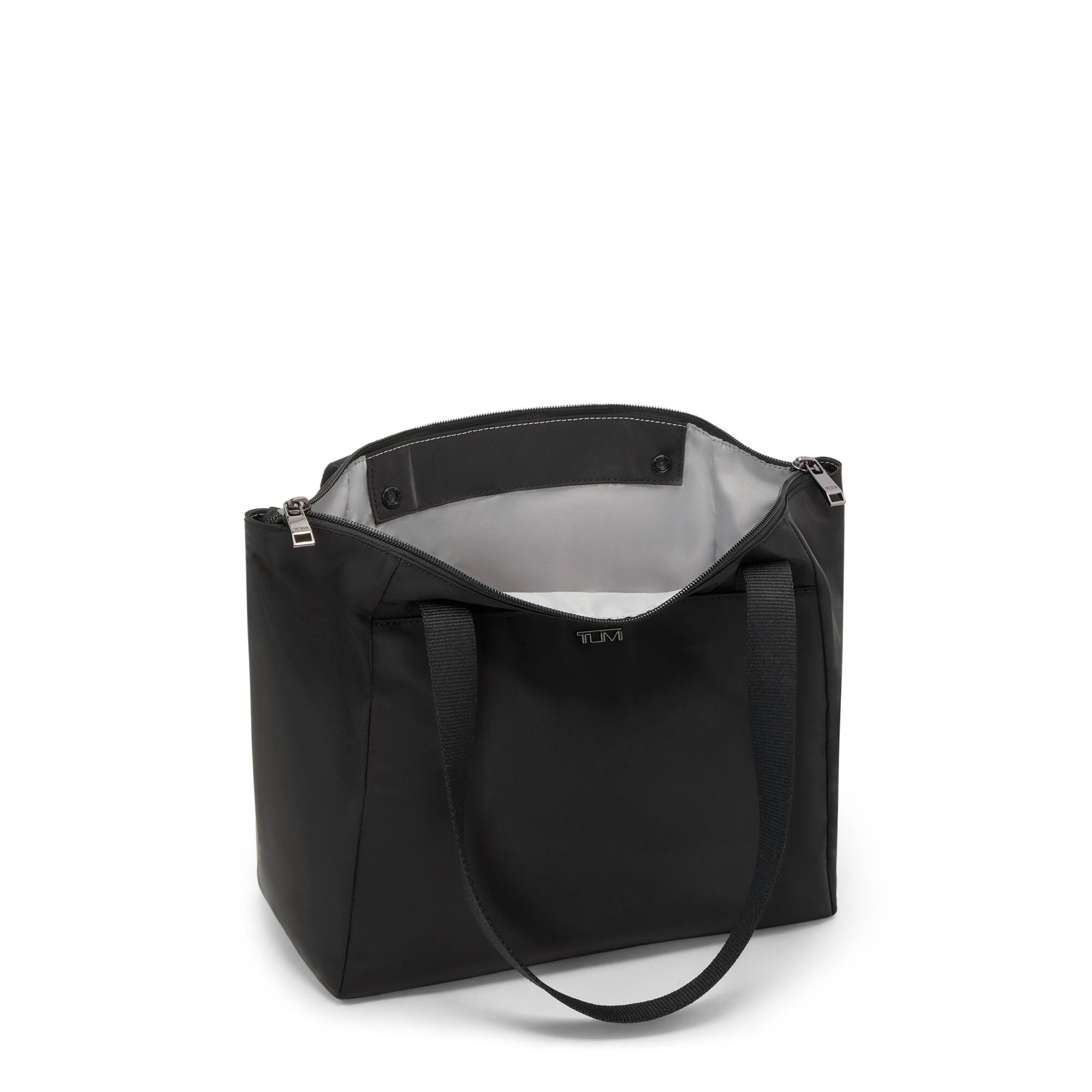 Angle. TUMI - Voyageur Just In Case Small Tote Bag - Black/GunMetal.