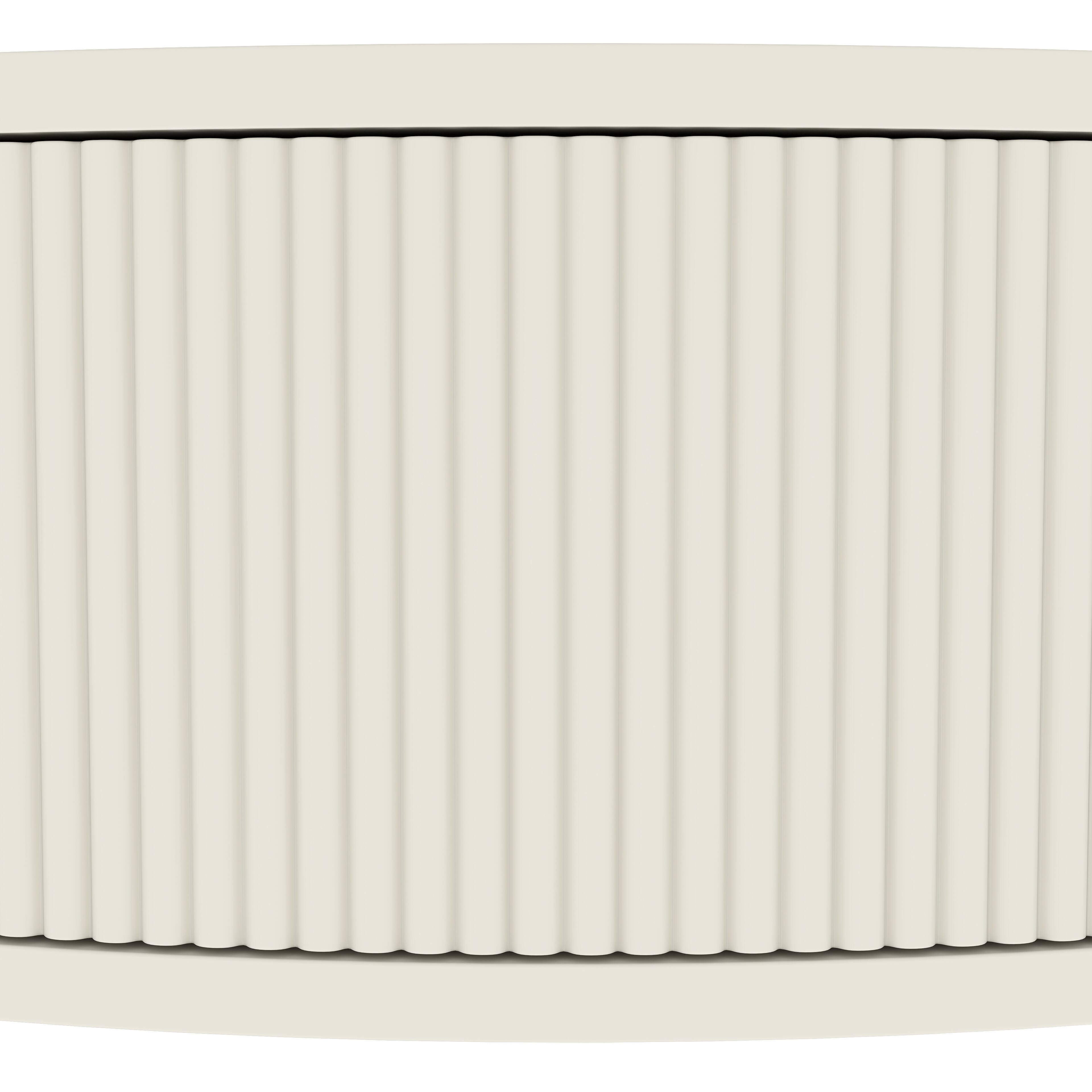 Alt View 8. Tiramisubest - Artisan-Crafted Demi-Lune Console Table with Cream Finish,Unique Half Moon Design End Table with 2 Drawers and Shelf - Cream White.