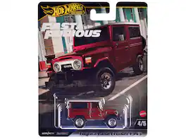 Hot Wheels - Toyota Land Cruiser FJ43 "The Fate of the Furious" (2017) Movie "Fast & Furious" Series Diecast - Red With White Top