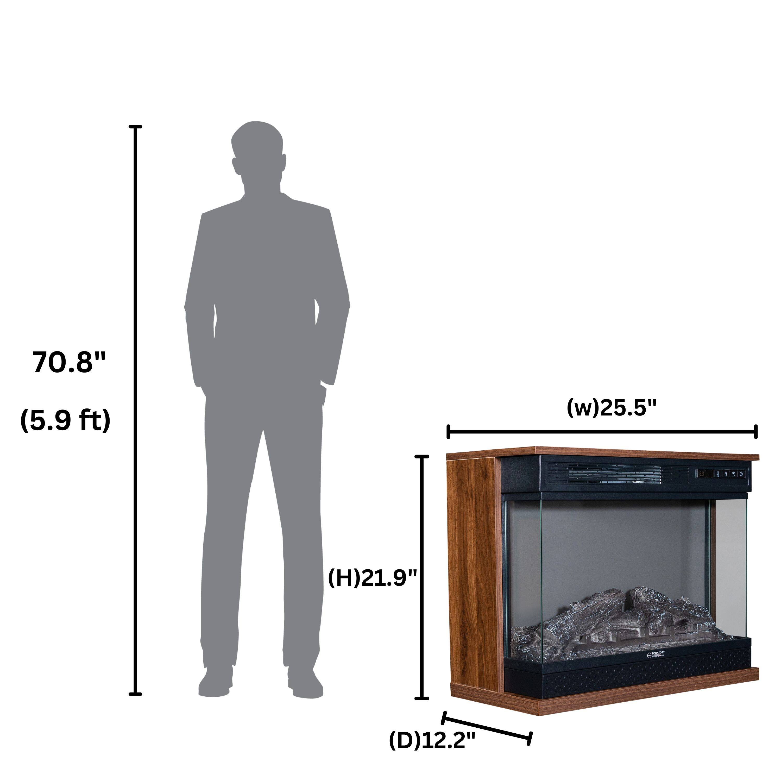 70.8" (5.9 ft)  
(w) 25.5"  
(H) 21.9"  
(D) 12.2"