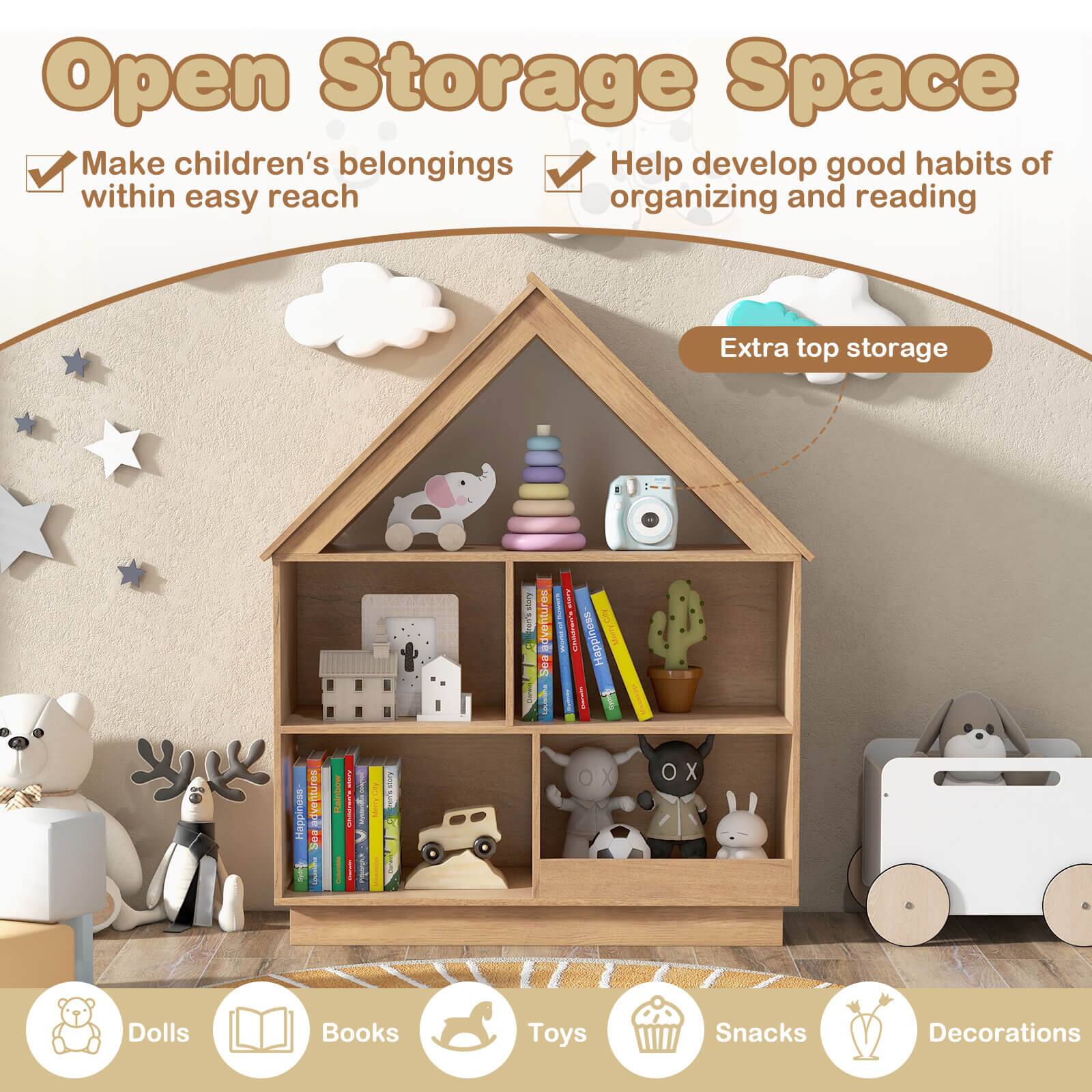 Open Storage Space

- Make children's belongings within easy reach
- Help develop good habits of organizing and reading

Extra top storage

- Dolls
- Books
- Toys
- Snacks
- Decorations