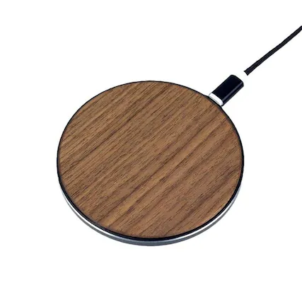 Front. Cluzine - Creative Wooden Wireless Charger, Compatible with iPhone & Android Mobile Phones.