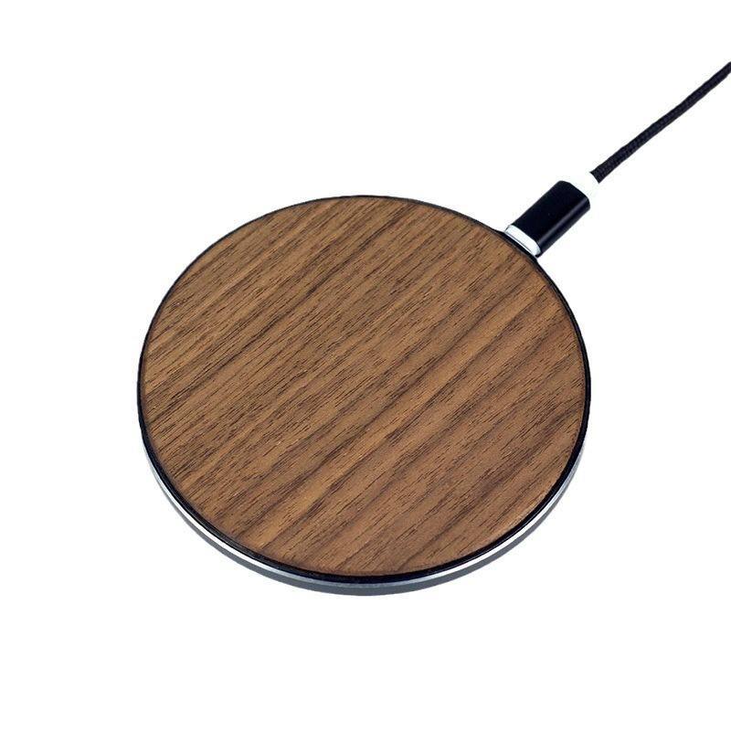 Front. Cluzine - Creative Wooden Wireless Charger, Compatible with iPhone & Android Mobile Phones.