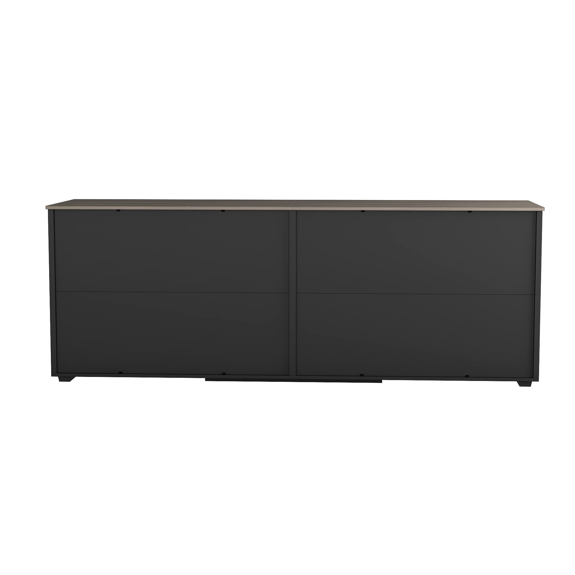 Back. FUFU&GAGA - Furniture-Style Dual-Dog Crate with Pull-Out Feeder & Storage - Convertible Kennel for Medium/Large Breeds.