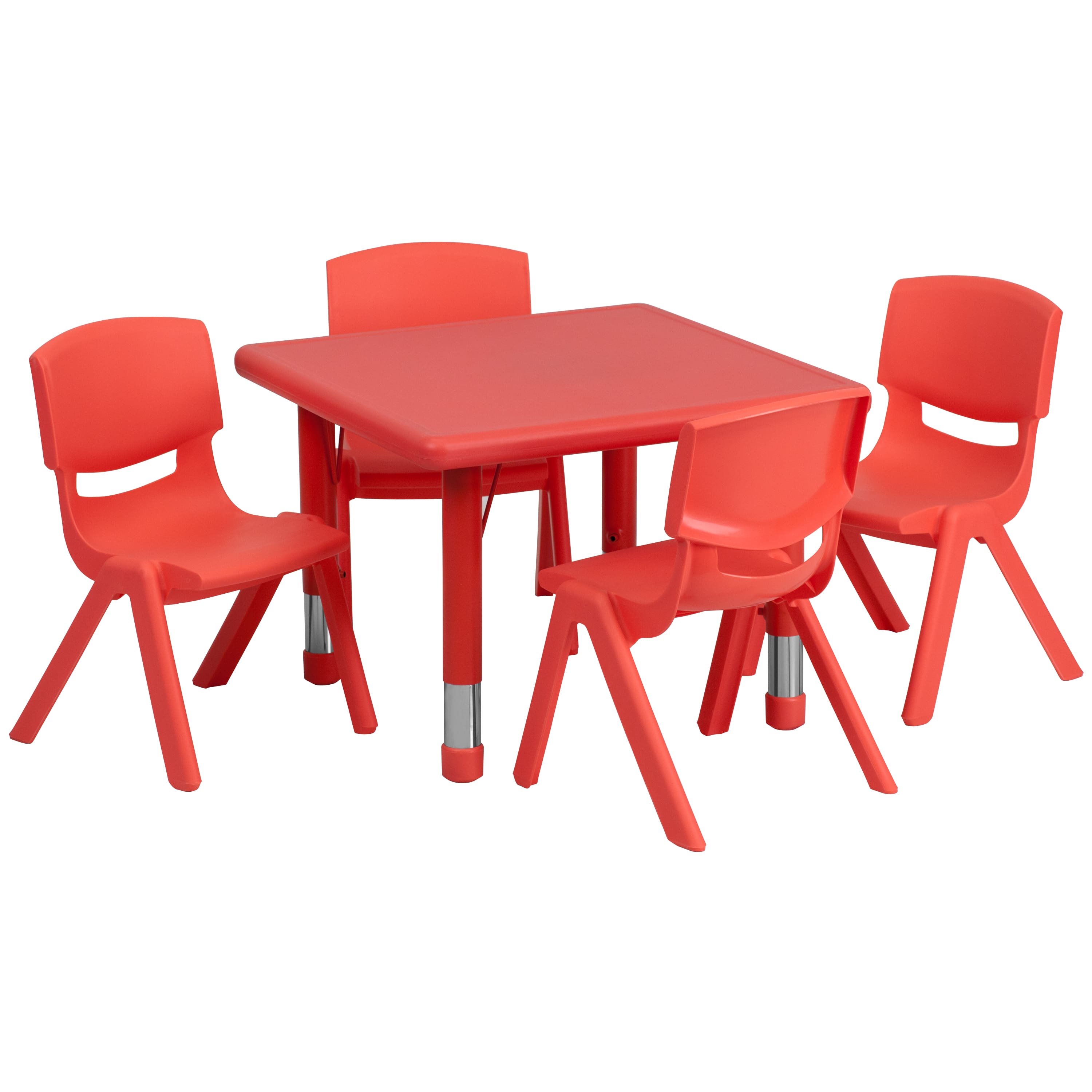 "Alamont Home - 24"" Square Plastic Height Adjustable Activity Table Set with 4 Chairs - Red" price history on PriceWatchPro