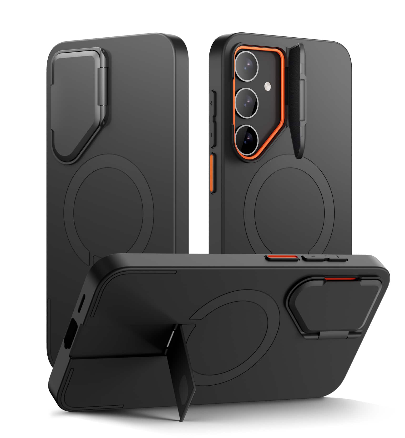 SURITCH - Phone Case for Samsung Galaxy S24, Magnetic Shockproof Bumper Slim Cover with Camera Cover & Adjustable Metal Kickstand - Aurora Black price history on PriceWatchPro