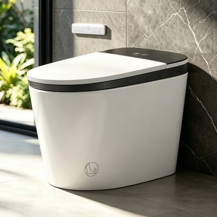 Front. EPLO - U8MAX Smart Toilet Bidet, 1000G MaP Flush,Foam Shield,ADA Chair Height - White.