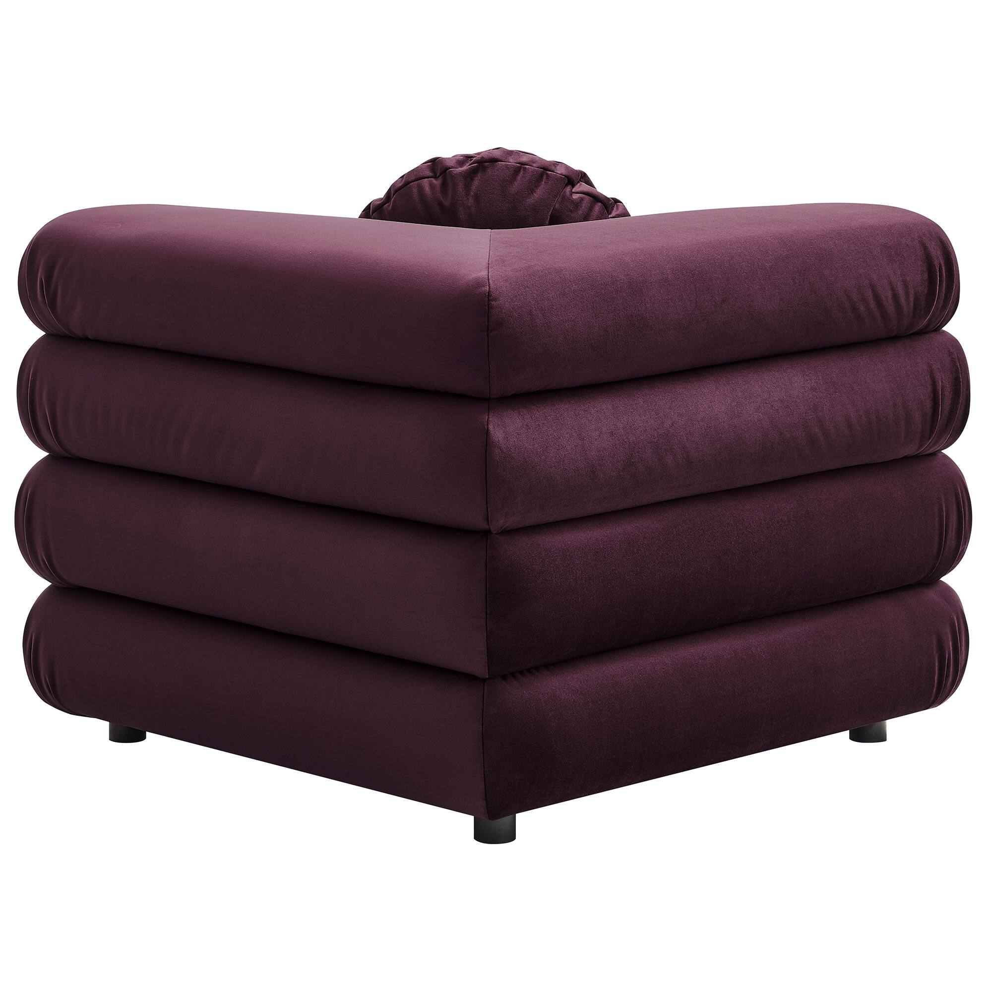 Alt View 1. Modway - Jubilee Modular Performance Velvet Corner Chair by Modway - Mulberry.
