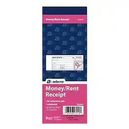 TOPS - 3-Part Money/Rent Receipt Book, 2.75" x 7.19", 50 Sheets/Book (TC2701-3) - White